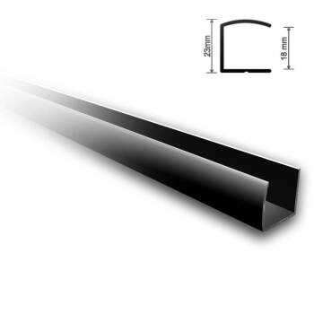 Profil aluminiu U negru mat 2.5m