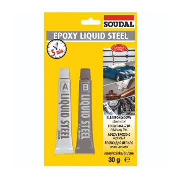 Adeziv epoxy liquid steel bicomponent Soudal 2x15 g