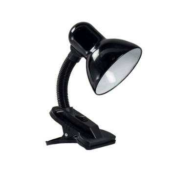 Lampa clip neagra din metal pentru birou, E27